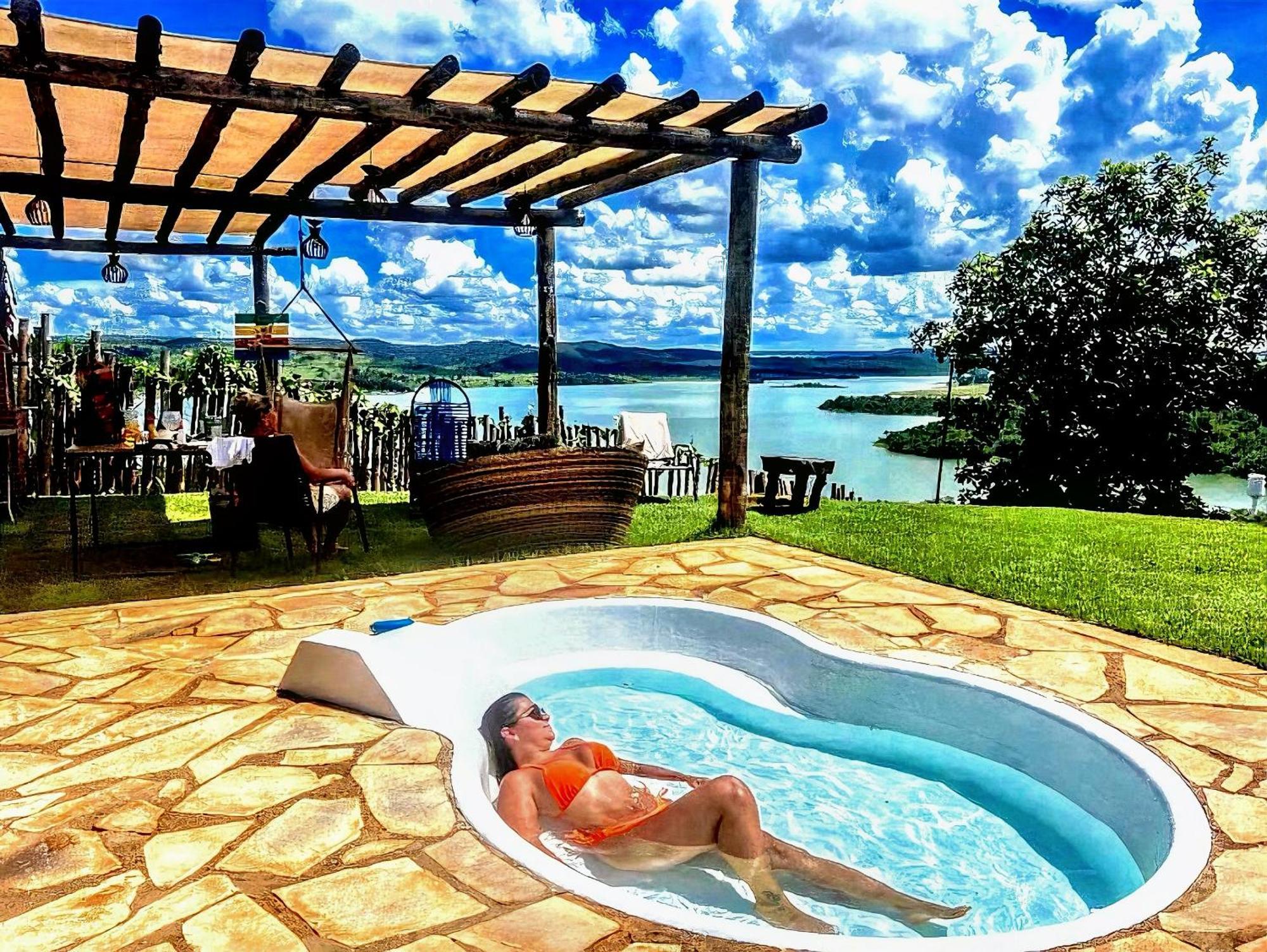Chale Mirante, Piscina, Cachoeira, Lago E Vista Espetacular Alexania المظهر الخارجي الصورة
